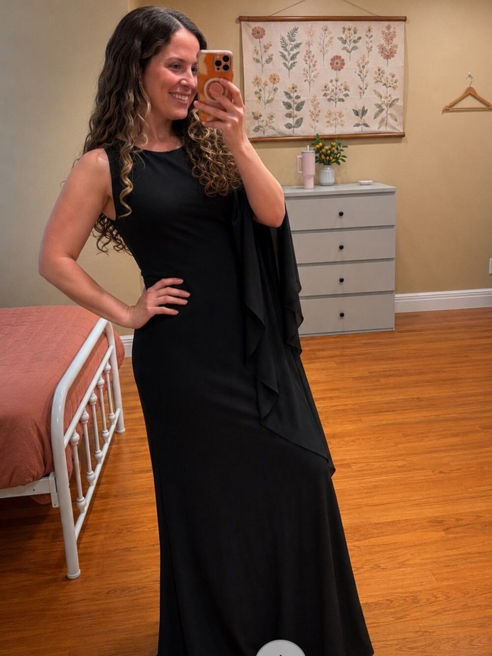 NWT BCBG Elegant Black One Sleeve Evening Gown 2 Janus